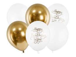 Balony urodzinowe Happy Birthday To You, mix, 30cm, 6 szt. Partydeco
