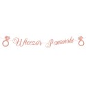 Baner Wieczór panieński, różowo złoty Rose Gold napis 150 cm VivaParty