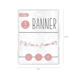 Baner Wieczór panieński, różowo złoty Rose Gold napis 150 cm VivaParty