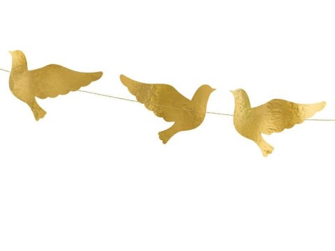 Girlanda Gołębie, złoty, 112cm Partydeco Girlanda Gołębie, złoty, 112cm Partydeco
