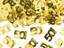Konfetti metalizowane złote, liczba 50, 15g Partydeco