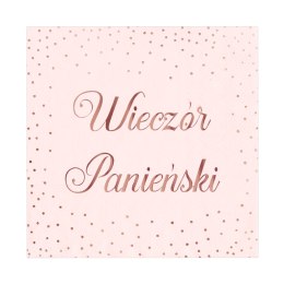 Serwetki Wieczór Panieński, różowe 33x33cm, 10 szt. PartyPal