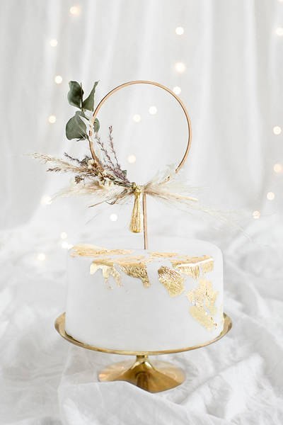 Topper drewniany Obręcz, 24,5 cm Partydeco Topper drewniany Obręcz, 24,5 cm Partydeco