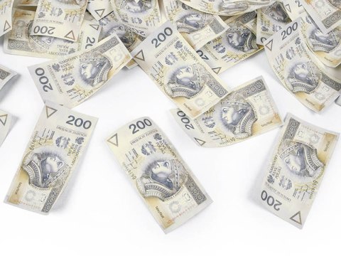 Tuba strzelająca z banknotami 200 zł, 60 cm Partydeco Tuba strzelająca z banknotami 200 zł, 60 cm Partydeco