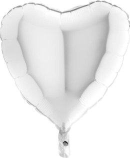 Balon Foliowy - Gładkie białe Serce 46 cm, Grabo Grabo