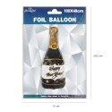 Balon foliowy Szampan Happy New Year czarny 100x49 cm VivaParty