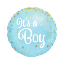 Balon foliowy okrągły It's a boy 46 cm PartyPal