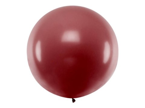 Balon lateksowy Gigant, Bordowy, Pastel Burgundy, 1m, 1 szt Partydeco