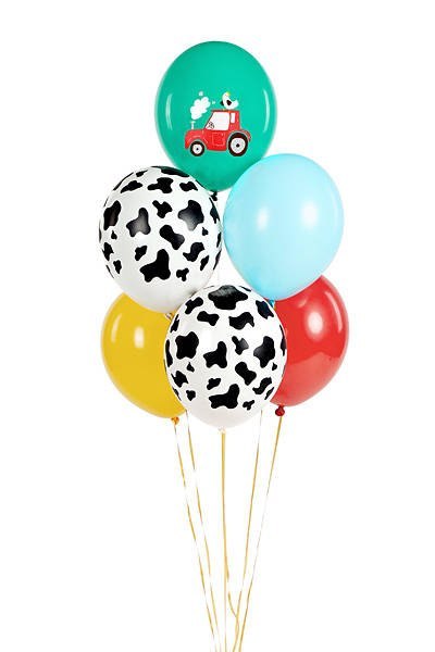 Balony lateksowe Farma, traktor 30cm, 6 sztuk Partydeco Balony lateksowe Farma, traktor 30cm, 6 sztuk Partydeco