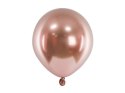 Balony lateksowe Glossy, Chrome, Różowe Złoto, Rose Gold, 12cm, 50 szt. Partydeco