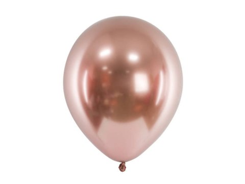 Balony lateksowe Glossy, Chrome, Różowe Złoto, Rose Gold, 30cm, 10 szt. Partydeco