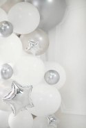 Balony lateksowe Glossy, Chrome, Srebrne, 12cm, 50 szt. Partydeco