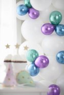 Balony lateksowe Glossy, Chrome, Zielone, 30cm, 10 szt. Partydeco