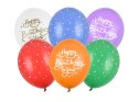 Balony lateksowe Happy birthday to you 30cm, 6 sztuk Partydeco