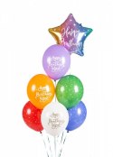 Balony lateksowe Happy birthday to you 30cm, 6 sztuk Partydeco