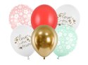 Balony lateksowe Love you mom Dzień matki, kwiatki 30cm, 6 sztuk Partydeco