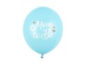 Balony lateksowe Mom to be, pastelowy niebieski 30cm, 6 sztuk Partydeco