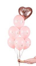 Balony lateksowe Mom to be, pastelowy różowy 30cm, 50 sztuk Partydeco