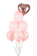 Balony lateksowe Mom to be, pastelowy różowy 30cm, 50 sztuk Partydeco