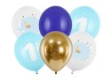 Balony lateksowe Roczek słonik, pastelowe niebieskie 30cm, 6 sztuk Partydeco