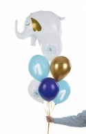 Balony lateksowe Roczek słonik, pastelowe niebieskie 30cm, 6 sztuk Partydeco