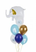 Balony lateksowe Roczek słonik, pastelowe niebieskie 30cm, 6 sztuk Partydeco