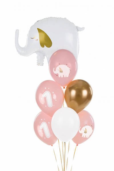 Balony lateksowe Roczek słonik, pastelowe różowe 30cm, 6 sztuk Partydeco Balony lateksowe Roczek słonik, pastelowe różowe 30cm, 6 sztuk Partydeco