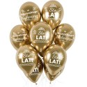 Balony lateksowe Urodzinowe Złote Chrome Sto Lat, 30cm, 10 szt. Flowballoons