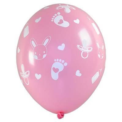 Balony lateksowe na Baby Shower dla dziewczynki 28cm, 5 szt. Arpex Balony lateksowe na Baby Shower dla dziewczynki 28cm, 5 szt. Arpex