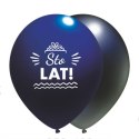 Balony urodzinowe Sto Lat, granatowe mix, 30cm, 50 szt. Flowballoons