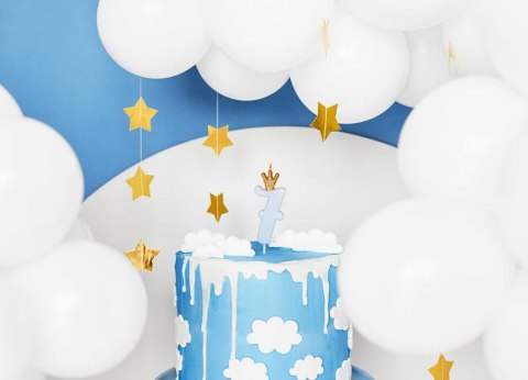 Świeczka urodzinowa Cyferka 7 z koroną, jasny niebieski Partydeco Świeczka urodzinowa Cyferka 7 z koroną, jasny niebieski Partydeco