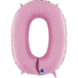 Balon Foliowy Cyfra 0 Różowa Pastel Pink, 66 cm Grabo Grabo