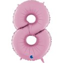 Balon Foliowy Cyfra 8 Różowa Pastel Pink, 66 cm Grabo Grabo