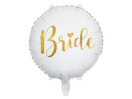 Balon foliowy Bride to be, biało-złoty 45 cm Partydeco