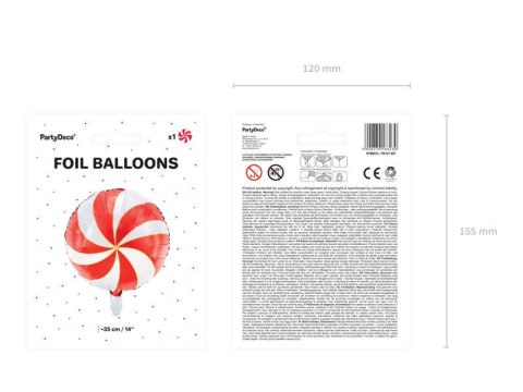 Balon foliowy Cukierek, 35cm, czerwony Partydeco Balon foliowy Cukierek, 35cm, czerwony Partydeco