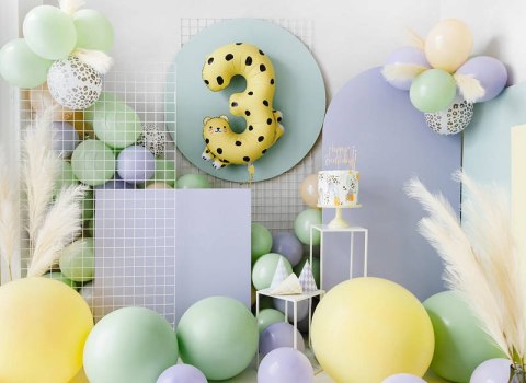 Balon foliowy Cyfra 3 - Gepard, 98 cm Partydeco Balon foliowy Cyfra 3 - Gepard, 98 cm Partydeco