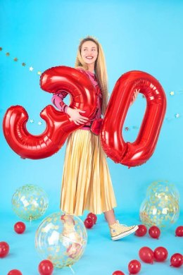 Balon foliowy Cyfra 3 czerwona, 86cm Partydeco