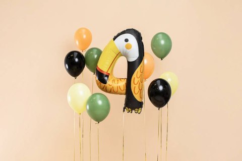Balon foliowy Cyfra 4 - Tukan, 91 cm Partydeco Balon foliowy Cyfra 4 - Tukan, 91 cm Partydeco