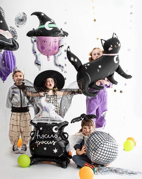 Balon foliowy Kot, halloween 96x95 cm Partydeco Balon foliowy Kot, halloween 96x95 cm Partydeco