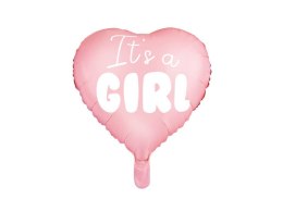 Balon foliowy Serce Różowe - It's a girl, 45cm Partydeco