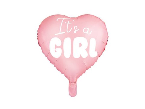 Balon foliowy Serce Różowe - It's a girl, 45cm Partydeco Balon foliowy Serce Różowe - It's a girl, 45cm Partydeco