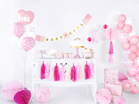 Balon foliowy Serce Różowe - It's a girl, 45cm Partydeco Balon foliowy Serce Różowe - It's a girl, 45cm Partydeco