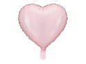 Balon foliowy Serce jasny róż, 45cm Partydeco