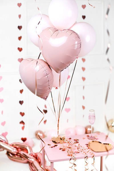 Balon foliowy Serce jasny róż, 45cm Partydeco Balon foliowy Serce jasny róż, 45cm Partydeco