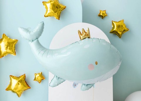 Balon foliowy Wieloryb, 93x60 cm, błękitny Partydeco Balon foliowy Wieloryb, 93x60 cm, błękitny Partydeco