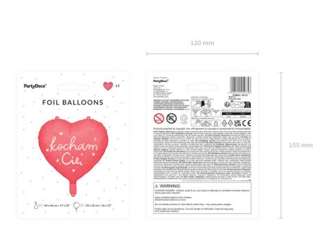 Balon foliowy serce Kocham cię, czerwone 45 cm Partydeco Balon foliowy serce Kocham cię, czerwone 45 cm Partydeco