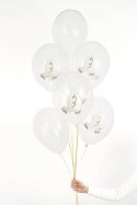 Balony Gołąb, Crystal Clear, 30cm 6szt. Partydeco