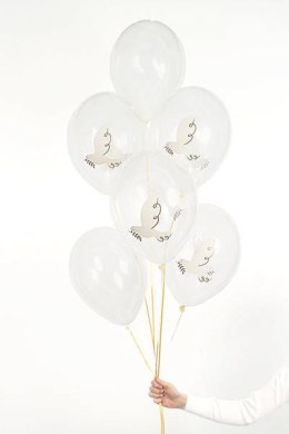 Balony Gołąb, Crystal Clear, 30cm 6szt. Partydeco