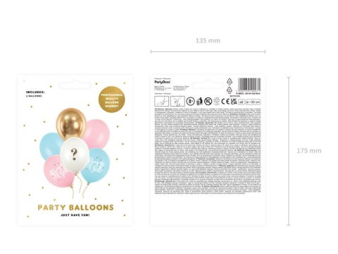 Balony lateksowe Boy or Girl, mix 30cm, 6 szt. Partydeco Balony lateksowe Boy or Girl, mix 30cm, 6 szt. Partydeco