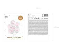 Balony lateksowe It's a Girl, Pastel Pure White, 30cm, 6 szt. Partydeco